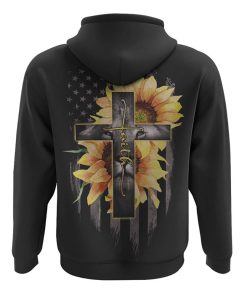 Faith Lion Cross American Flag Heart Beat All Over Print 3D Hoodie, Christian Hoodie, Christian Sweatshirt, Bible Verse Shirt