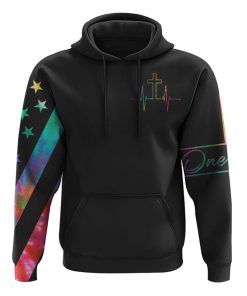 Faith One Nation Under God Tie Dye Flag All Over Print 3D Hoodie, Christian Hoodie, Christian Sweatshirt, Bible Verse Shirt