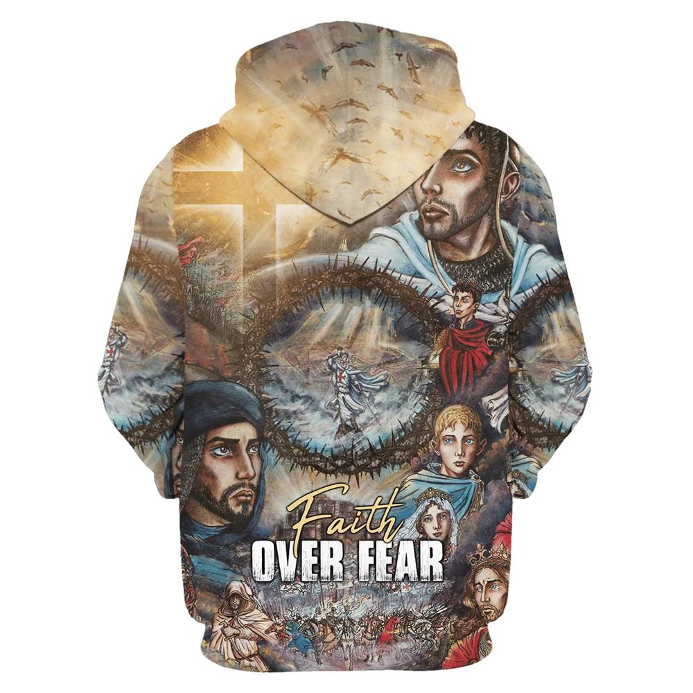 Faith Over Fear 1 Hoodie For Men & Women, God 3D Printed Hoodie, Christian Apparel Hoodies