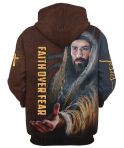Faith Over Fear Christian Jesus Hoodie For Men & Women, God 3D Printed Hoodie, Christian Apparel Hoodies