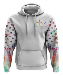 Faith Over Fear Jesus Colorful White All Over Print 3D Hoodie, Christian Hoodie, Christian Sweatshirt, Bible Verse Shirt