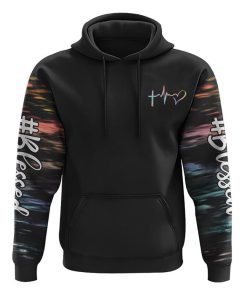 Faith Over Fear Jesus Cross Colorful Water All Over Print 3D Hoodie, Christian Hoodie, Christian Sweatshirt, Bible Verse Shirt