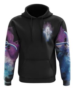 Faith Over Fear Jesus Galaxy Sky All Over Print 3D Hoodie, Christian Hoodie, Christian Sweatshirt, Bible Verse Shirt