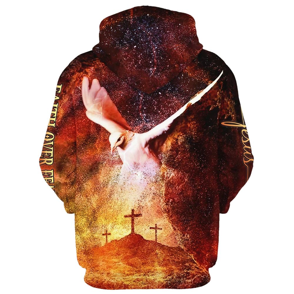 Faith Over Fear Jesus Hoodies Jesus Hoodie Men & Women, God 3D Printed Hoodie, Christian Apparel Hoodies