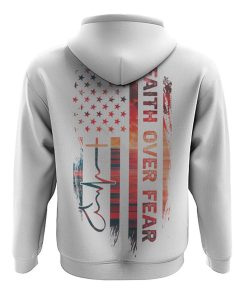 Faith Over Fear Painting Beach Flag All Over Print 3D Hoodie, Christian Hoodie, Christian Sweatshirt, Bible Verse Shirt