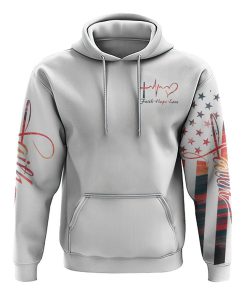 Faith Over Fear Sunset Beach Flag All Over Print 3D Hoodie, Christian Hoodie, Christian Sweatshirt, Bible Verse Shirt