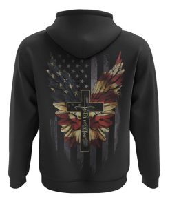 Faith Over Fear Vintage America Flag Wings All Over Print 3D Hoodie, Christian Hoodie, Christian Sweatshirt, Bible Verse Shirt