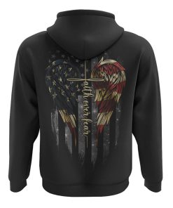 Faith Over Fear Wing American Flag New Version All Over Print 3D Hoodie, Christian Hoodie, Christian Sweatshirt, Bible Verse Shirt