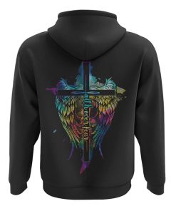Faith Over Fear Wings Colorful All Over Print 3D Hoodie, Christian Hoodie, Christian Sweatshirt, Bible Verse Shirt
