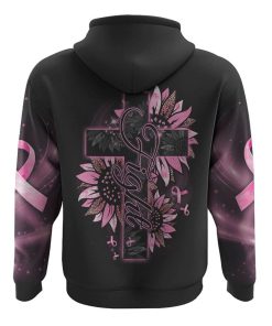 Faith Pink Sunflower Cross All Over Print 3D Hoodie, Christian Hoodie, Christian Sweatshirt, Bible Verse Shirt
