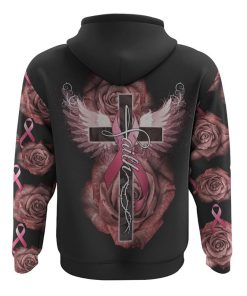 Faith Rose Cross Ribbon Wings All Over Print 3D Hoodie, Christian Hoodie, Christian Sweatshirt, Bible Verse Shirt