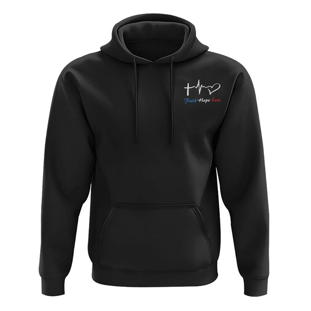 Faith Rose Us Flag All Over Print 3D Hoodie, Christian Hoodie, Christian Sweatshirt, Bible Verse Shirt