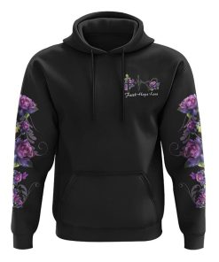 Faith Rose Wood Cross Smoke All Over Print 3D Hoodie, Christian Hoodie, Christian Sweatshirt, Bible Verse Shirt