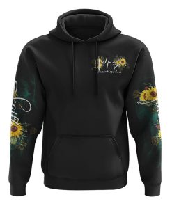 Faith Sunflower Cross Smoke All Over Print 3D Hoodie, Christian Hoodie, Christian Sweatshirt, Bible Verse Shirt