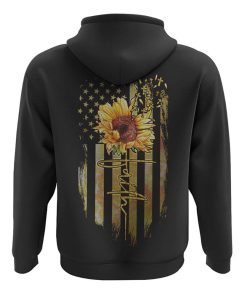Faith Sunflower Flag All Over Print 3D Hoodie, Christian Hoodie, Christian Sweatshirt, Bible Verse Shirt