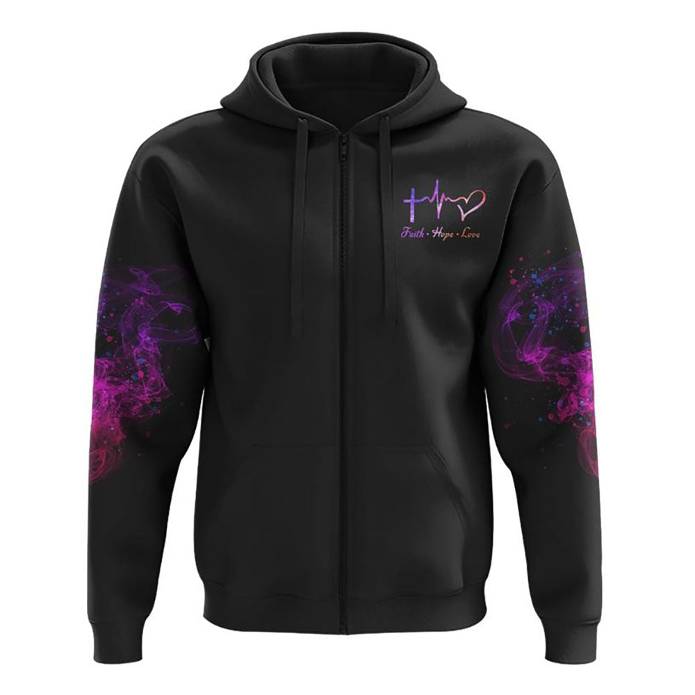 Faith Watercolor Rose All Over Print 3D Hoodie, Christian Hoodie, Christian Sweatshirt, Bible Verse Shirt