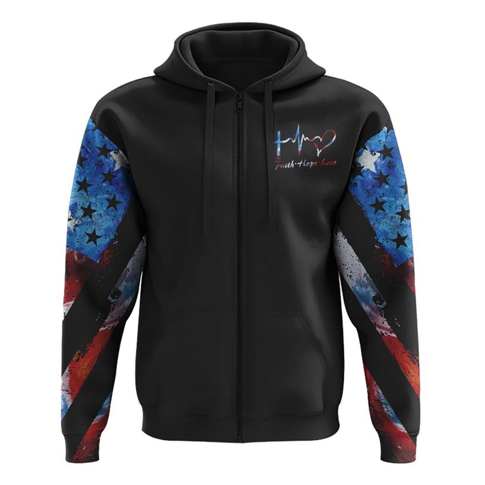 Faith Wings Flag Independence Day All Over Print 3D Hoodie, Christian Hoodie, Christian Sweatshirt, Bible Verse Shirt