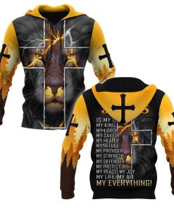 Faith in God And Lion Jesus Is My Savior God 3D Hoodie For Man And Women, Jesus Printed 3D Hoodie