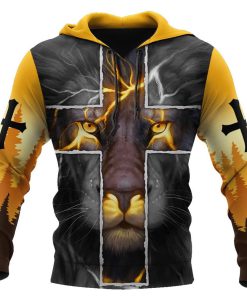Faith in God And Lion Jesus Is My Savior God 3D Hoodie For Man And Women, Jesus Printed 3D Hoodie