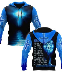 Faith in God And Lion Jesus Is My Savior My All God 3D Hoodie For Man And Women, Jesus Printed 3D Hoodie