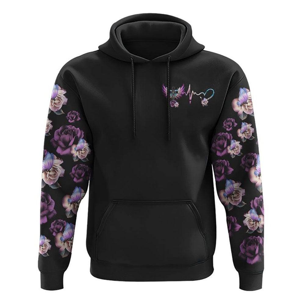 Floral Rose Butterfly Wings All Over Print 3D Hoodie, Christian Hoodie, Christian Sweatshirt, Bible Verse Shirt