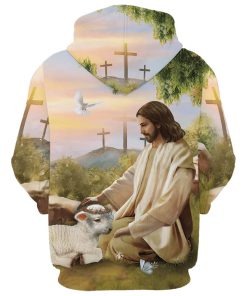 Give It To God And Go To Sleep Hoodie Jesus And The Lamb Hoodies Jesus Hoodie Men & Women, God 3D Printed Hoodie, Christian Apparel Hoodies