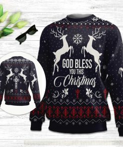 God Bless You This Religious Christmas Ugly Christmas Sweater - Christian Unisex Sweater - Religious Christmas Gift