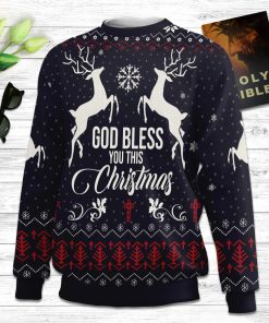 God Bless You This Religious Christmas Ugly Christmas Sweater - Christian Unisex Sweater - Religious Christmas Gift