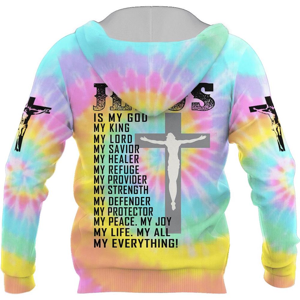 God Blesse Tie Dye Jesus Is My Provider God 3D Hoodie For Man And Women, Jesus Printed 3D Hoodie