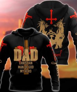 God Blessed Dad Christian Man Of God My Hero God 3D Hoodie For Man And Women, Jesus Printed 3D Hoodie