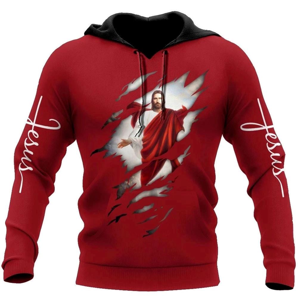 God In My Blood God 3D Hoodie For Man And Women, Jesus Printed 3D Hoodie