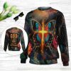 I Will Walk By Faith Even When Cannot See Lion Ugly Christmas Sweater - Christian Unisex Sweater - Religious Christmas Gift