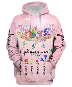 God Say You Are 3D All Over Print, Unicorn And Hummingbird Hoodie For Men & Women, God 3D Printed Hoodie, Christian Apparel Hoodies