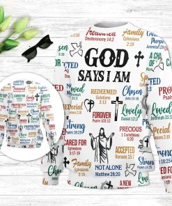 God Says I Am Ugly Christmas Sweater - Christian Unisex Sweater - Religious Christmas Gift