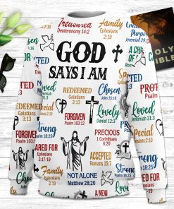 God Says I Am Ugly Christmas Sweater - Christian Unisex Sweater - Religious Christmas Gift
