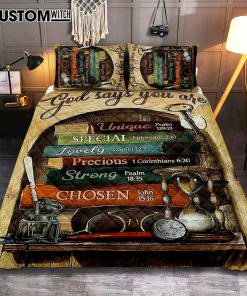 God Says You Are Book Glasses Quilt Bedding Set Art - Christian Art - Bible Verse Bedroom - Religious Home Decor