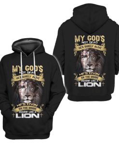 God's Living On The Inside Roarin Like A Lion God 3D Hoodie For Man And Women, Jesus Printed 3D Hoodie