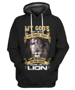 God's Living On The Inside Roarin Like A Lion God 3D Hoodie For Man And Women, Jesus Printed 3D Hoodie