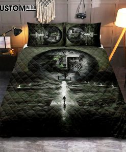 Gray Jesus Lion Quilt Bedding Set Bedroom - Jesus Quilt Bedding Set Pictures - Christian Quilt Bedding Set Bedroom