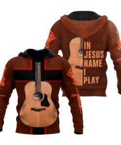 Guitar In Jesus Name I Play God 3D Hoodie For Man And Women, Jesus Printed 3D Hoodie