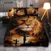 Half Jesus Half Lion Quilt Bedding Set Bedroom PrintsChristian Cover Twin Bedding Decor - Jesus Quilt Bedding Set Pictures - Christian Quilt Bedding Set Bedroom
