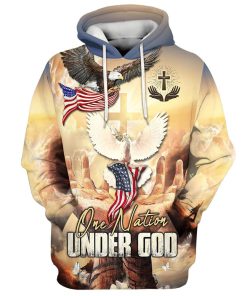 Hand Jesus One Nation Under God Hoodies Jesus Hoodie Men & Women, God 3D Printed Hoodie, Christian Apparel Hoodies