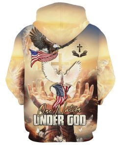 Hand Jesus One Nation Under God Hoodies Jesus Hoodie Men & Women, God 3D Printed Hoodie, Christian Apparel Hoodies
