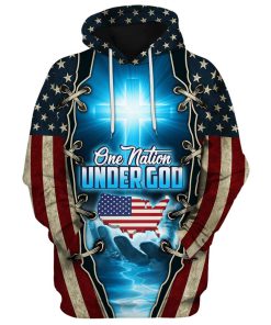 Hand Of God American One Nation Under God Hoodies Men & Women, God 3D Printed Hoodie, Christian Apparel Hoodies