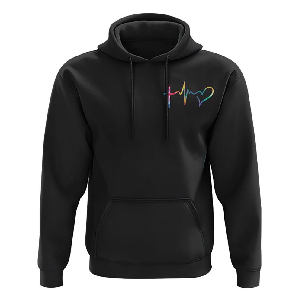 I Can Do All Thing Tie Dye Cross Half Text All Over Print 3D Hoodie, Christian Hoodie, Christian Sweatshirt, Bible Verse Shirt