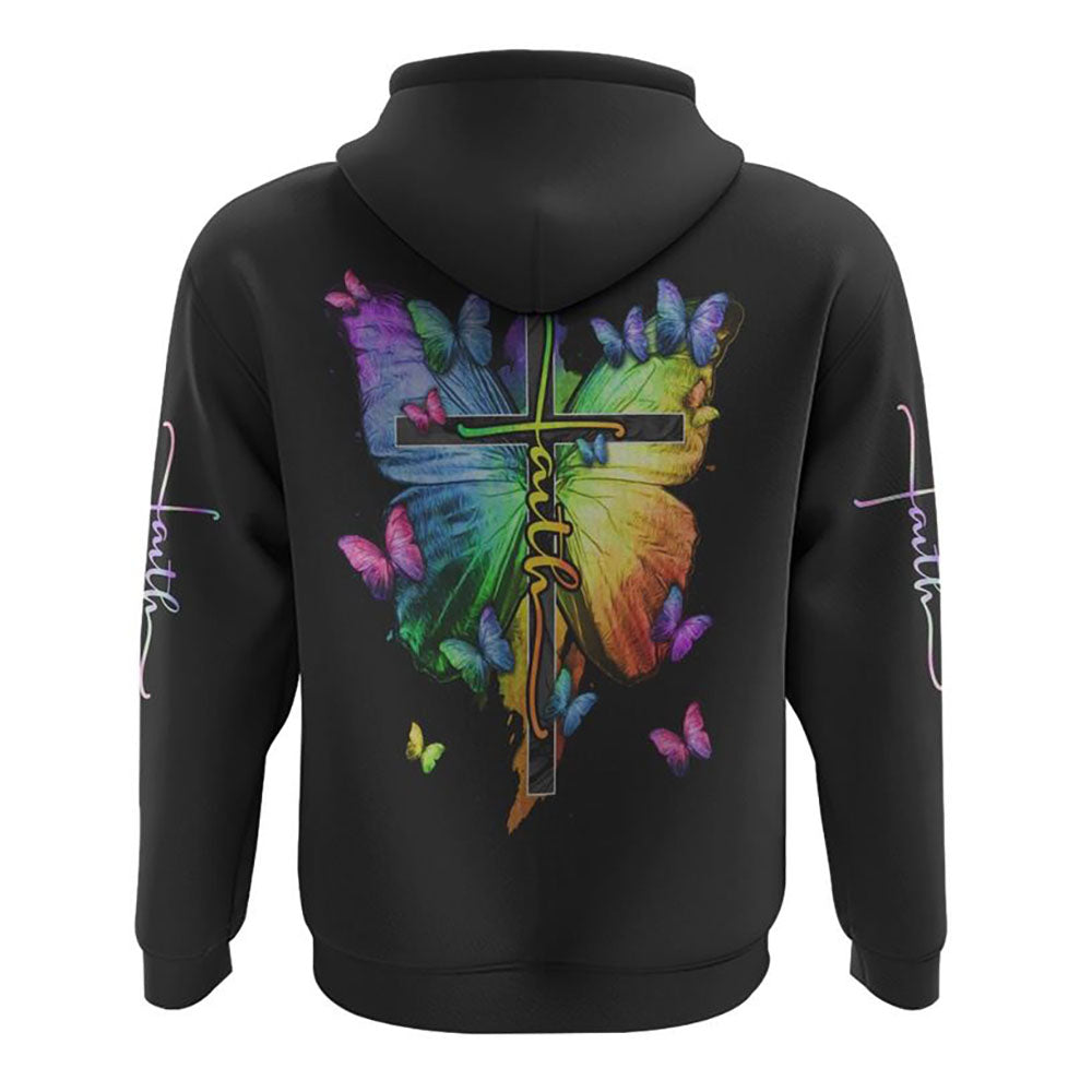 I Can Do All Things Butterfly All Over Print 3D Hoodie, Christian Hoodie, Christian Sweatshirt, Bible Verse Shirt