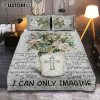 I Can Only Imagine Cross Sunflower Quilt Bedding Set Bedroom - Christian Bedroom Decor - Religious Quilt Bedding Set Prints