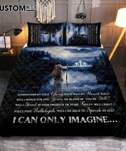 I Can Only Imagine Quilt Bedding Set - Jesus Walking On Water Quilt Bedding Set Bedroom - Bible Verse Quilt Bedding Set Art - Christian Home Decor