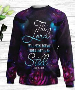 I Need Only To Be Still Exodus 1414 Ugly Christmas Sweater - Butterfly & Cross Ugly Christmas Sweater - Christian Unisex Sweater - Religious Christmas Gift