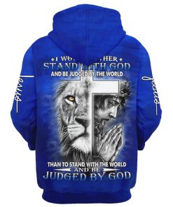 I Would Rather Stand With God, Jesus And Lion Hoodie For Men & Women, God 3D Printed Hoodie, Christian Apparel Hoodies